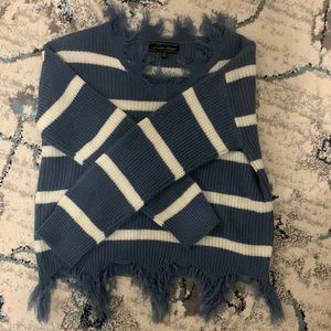 Women’s V-Neck Distressed Sweater